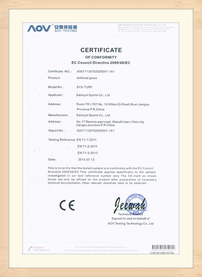 CE CERTIFICATE